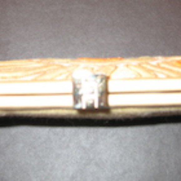 LAMBERSTON TRUEX-TAN & ORANGE LEATHER FLOWER MOTIF - Picture 4 of 6